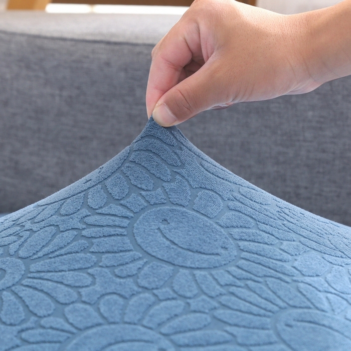 91家纺网 家纺一手货源 找家纺 千彤沙发垫-太阳花--裙边沙发笠系列 水蓝