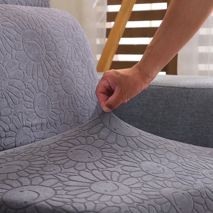 91家纺网 家纺一手货源 找家纺 千彤沙发垫-太阳花--裙边沙发笠系列 深灰