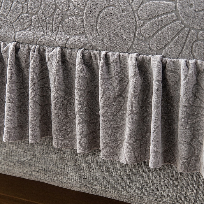 91家纺网 家纺一手货源 找家纺 千彤沙发垫-太阳花--裙边沙发笠系列 银灰