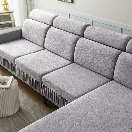 91家纺网 家纺一手货源 找家纺 千彤沙发垫-太阳花--裙边沙发笠系列 银灰