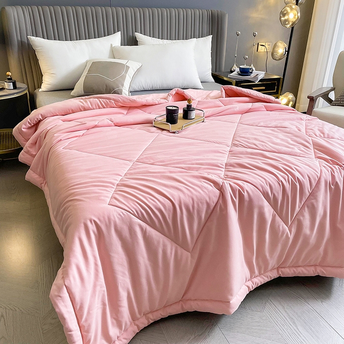 91家纺网 家纺一手货源 找家纺 可机洗柞蚕丝桑蚕丝宽边夏凉被空调被夏季薄被薄款春秋被单人 轻奢玉