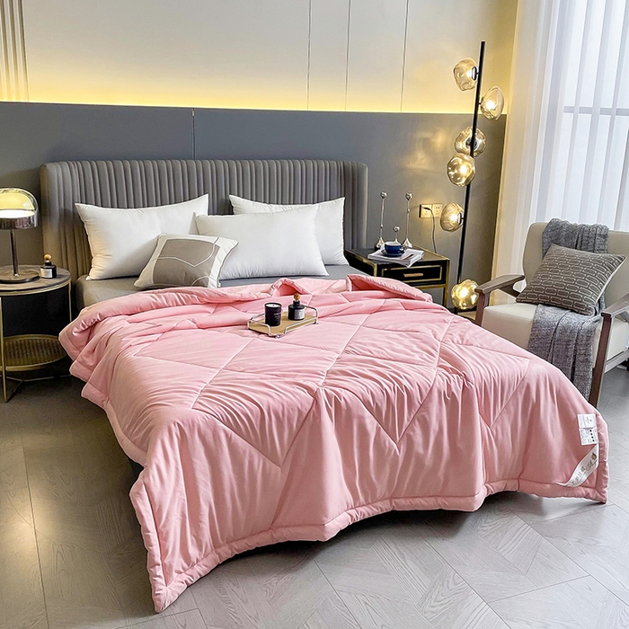 91家纺网 家纺一手货源 找家纺 可机洗柞蚕丝桑蚕丝宽边夏凉被空调被夏季薄被薄款春秋被单人 轻奢玉