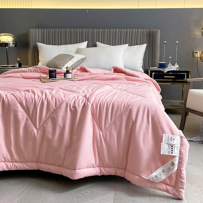 91家纺网 家纺一手货源 找家纺 可机洗柞蚕丝桑蚕丝宽边夏凉被空调被夏季薄被薄款春秋被单人 轻奢玉