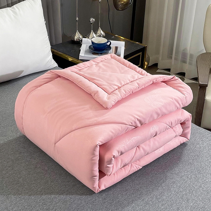 91家纺网 家纺一手货源 找家纺 可机洗柞蚕丝桑蚕丝宽边夏凉被空调被夏季薄被薄款春秋被单人 轻奢玉