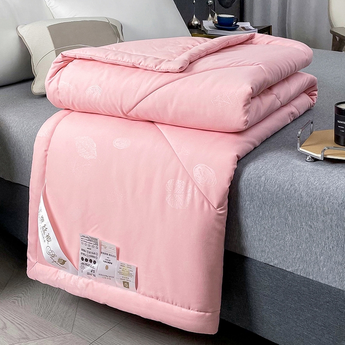 91家纺网 家纺一手货源 找家纺 可机洗柞蚕丝桑蚕丝宽边夏凉被空调被夏季薄被薄款春秋被单人 轻奢玉