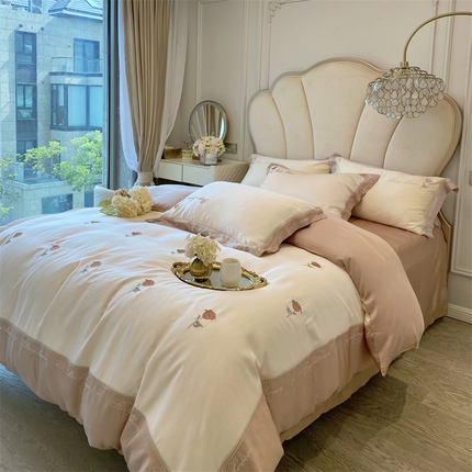 91家纺网 家纺一手货源 找家纺 总 鹿班 2023新款60支莱赛尔四件套-小法玫瑰（标准会员-20）