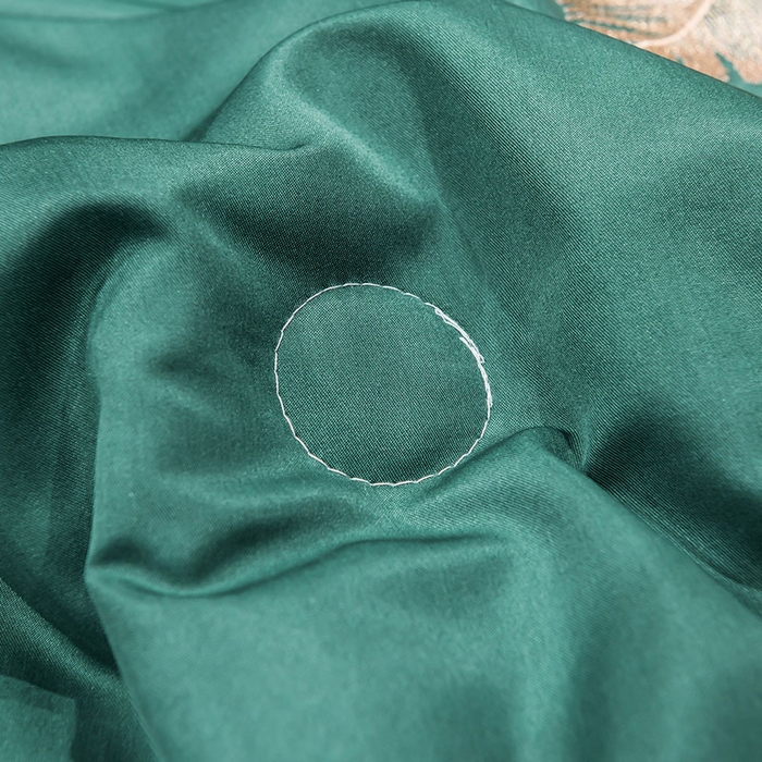 91家纺网 家纺一手货源 找家纺 梦舒羽 新款可水洗真丝被夏天宿舍空调被单人夏凉被纯色冰丝刺绣夏被被子双人薄被 凤羽-墨绿