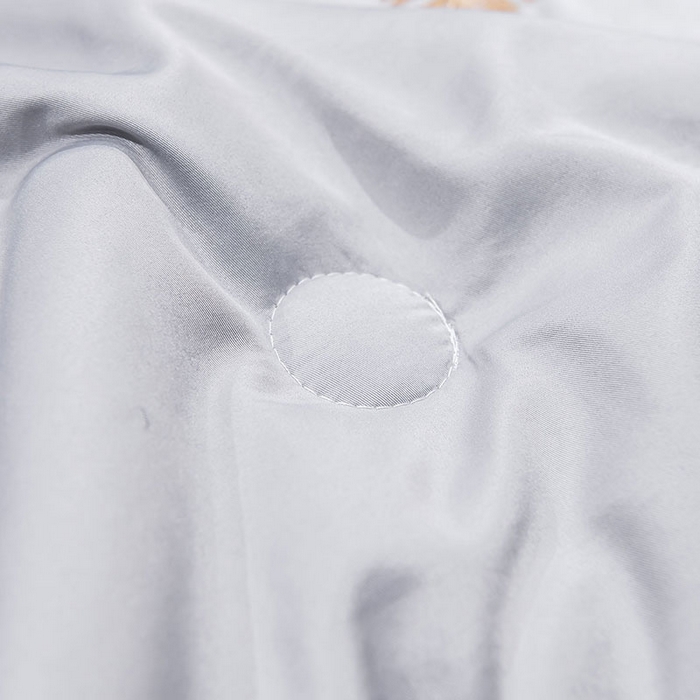 91家纺网 家纺一手货源 找家纺 梦舒羽 新款可水洗真丝被夏天宿舍空调被单人夏凉被纯色冰丝刺绣夏被被子双人薄被 凤羽-浅灰