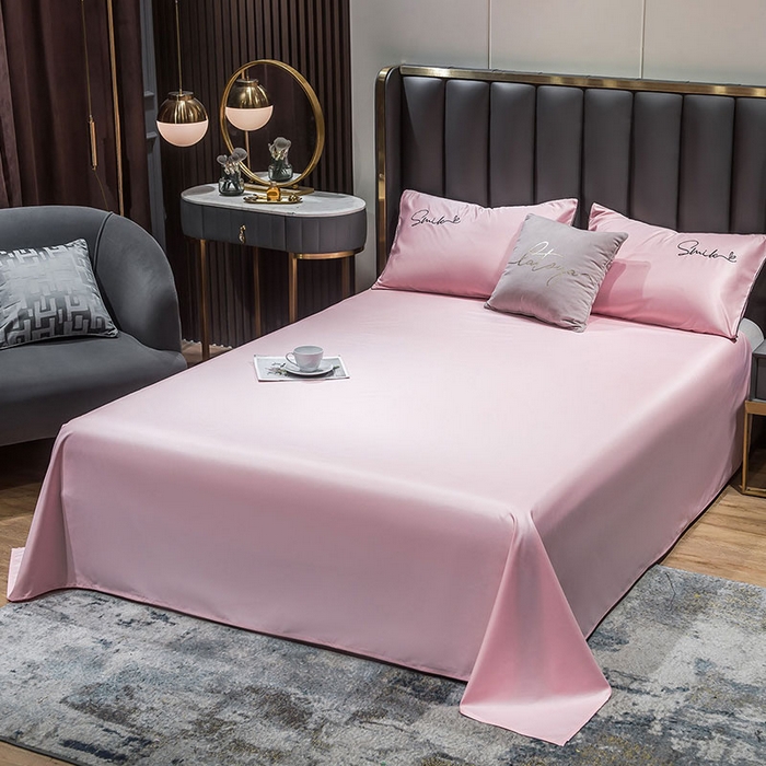 91家纺网 家纺一手货源 找家纺 梦舒羽 新款可水洗真丝被夏天宿舍空调被单人夏凉被纯色冰丝刺绣夏被被子双人薄被 潮流-奶油粉