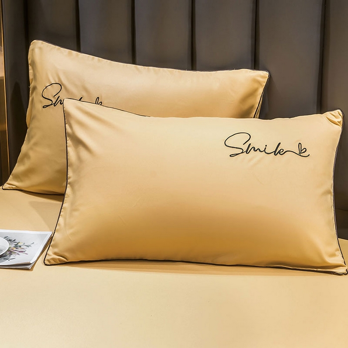 91家纺网 家纺一手货源 找家纺 梦舒羽 新款可水洗真丝被夏天宿舍空调被单人夏凉被纯色冰丝刺绣夏被被子双人薄被 潮流-嫩黄