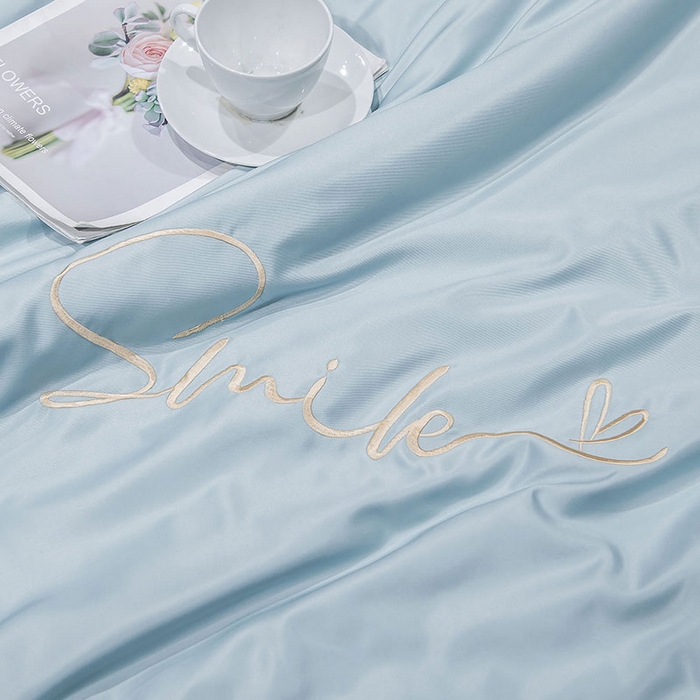 91家纺网 家纺一手货源 找家纺 梦舒羽 新款可水洗真丝被夏天宿舍空调被单人夏凉被纯色冰丝刺绣夏被被子双人薄被 潮流-繁星蓝