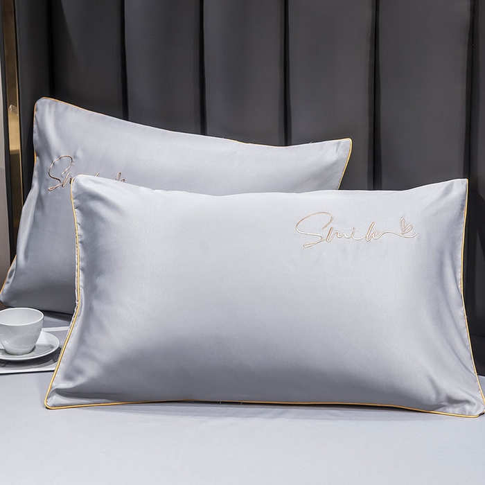 91家纺网 家纺一手货源 找家纺 梦舒羽 新款可水洗真丝被夏天宿舍空调被单人夏凉被纯色冰丝刺绣夏被被子双人薄被 潮流-浅灰