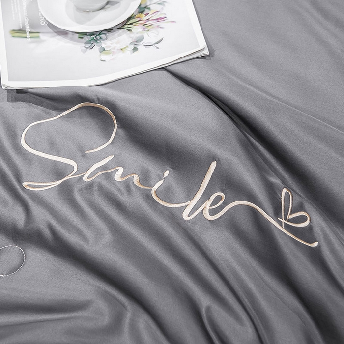 91家纺网 家纺一手货源 找家纺 梦舒羽 新款可水洗真丝被夏天宿舍空调被单人夏凉被纯色冰丝刺绣夏被被子双人薄被 潮流-高级灰