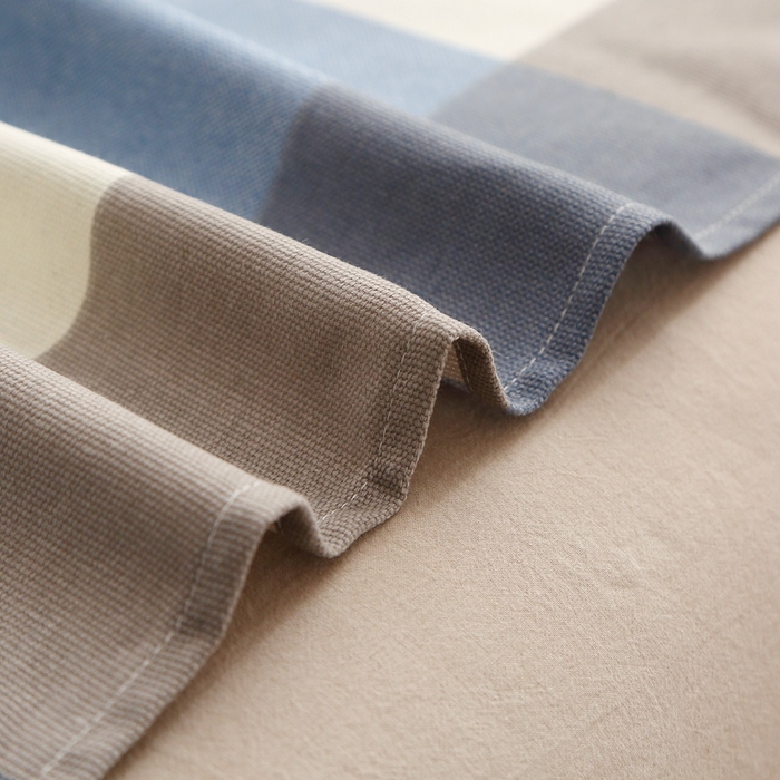 91家纺网 家纺一手货源 找家纺 晶缦2023新款全棉老粗布凉席三件套 蓝大格