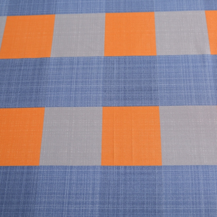 91家纺网 家纺一手货源 找家纺 晶缦2023新款全棉老粗布凉席三件套 蓝橙格