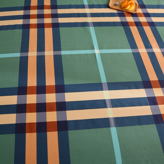 91家纺网 家纺一手货源 找家纺 晶缦2023新款全棉老粗布凉席三件套 绿格