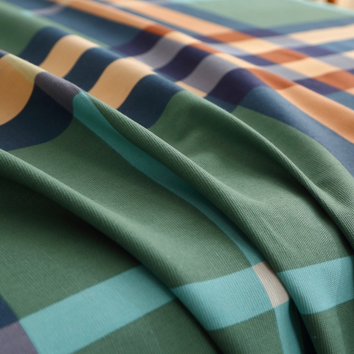 91家纺网 家纺一手货源 找家纺 晶缦2023新款全棉老粗布凉席三件套 绿格