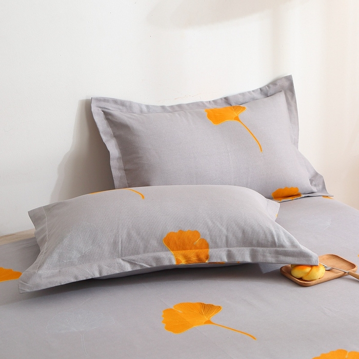 91家纺网 家纺一手货源 找家纺 晶缦2023新款全棉老粗布凉席三件套 银杏叶