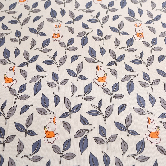 91家纺网 家纺一手货源 找家纺 晶缦2023新款全棉老粗布凉席三件套 碎花兔