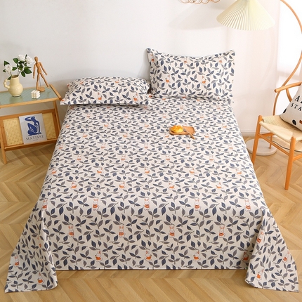 91家纺网 家纺一手货源 找家纺 晶缦2023新款全棉老粗布凉席三件套 碎花兔