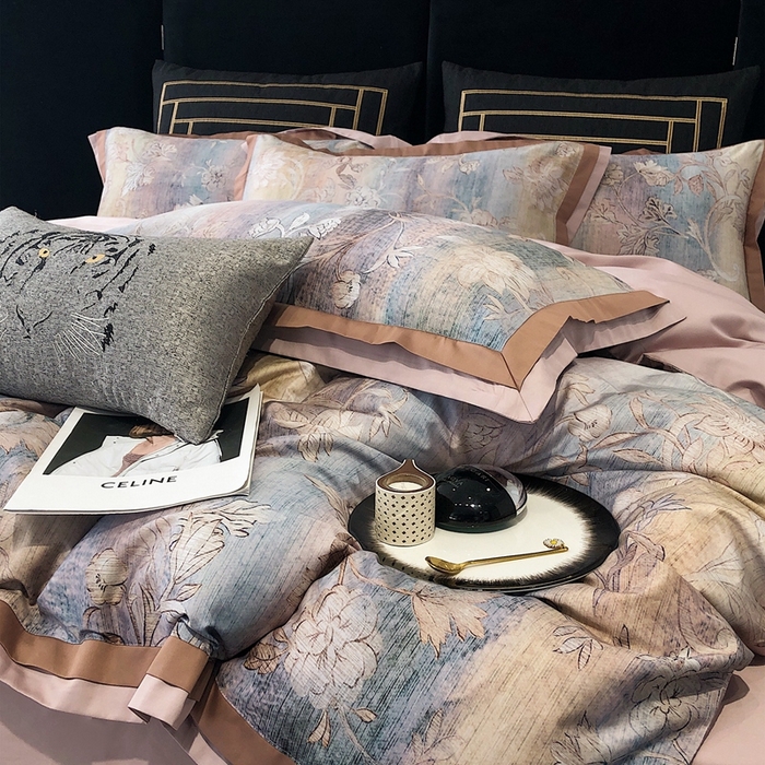 91家纺网 家纺一手货源 找家纺 涞澳家纺 2023新款100支数码印花 茉优