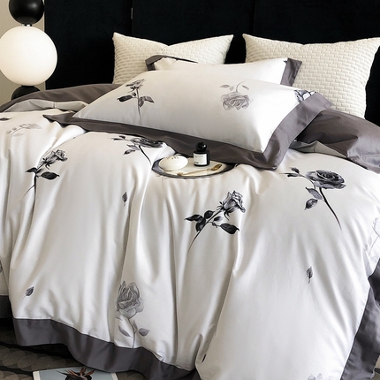 涞澳家纺 2023新款100支数码印花 怦然心动-灰