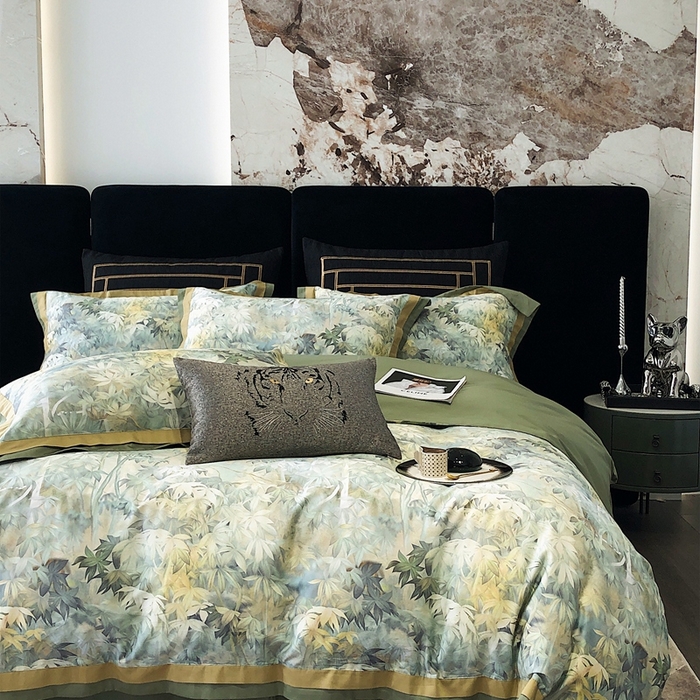 91家纺网 家纺一手货源 找家纺 涞澳家纺 2023新款100支数码印花 树屿