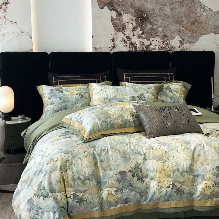 91家纺网 家纺一手货源 找家纺 涞澳家纺 2023新款100支数码印花 树屿