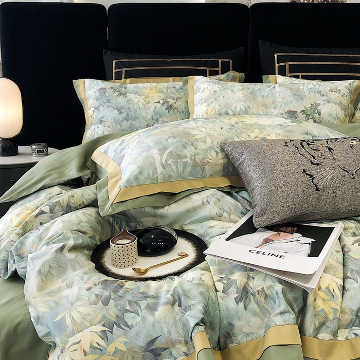 91家纺网 家纺一手货源 找家纺 涞澳家纺 2023新款100支数码印花 树屿