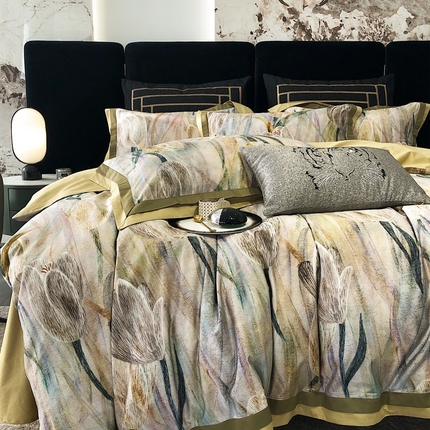 涞澳家纺 2023新款100支数码印花 郁金