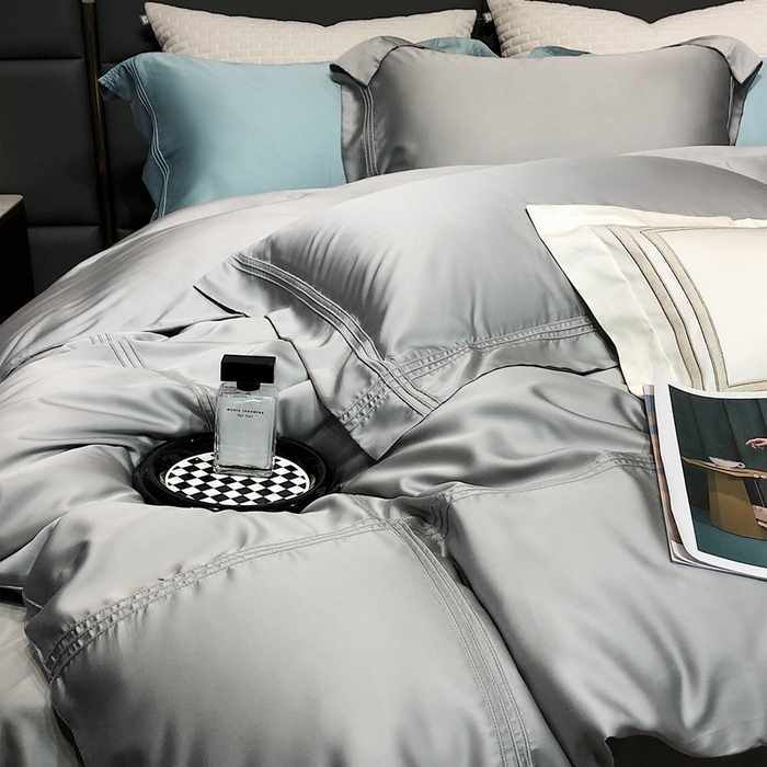 91家纺网 家纺一手货源 找家纺 （总）涞澳 2023 纯色压线天丝-云汐