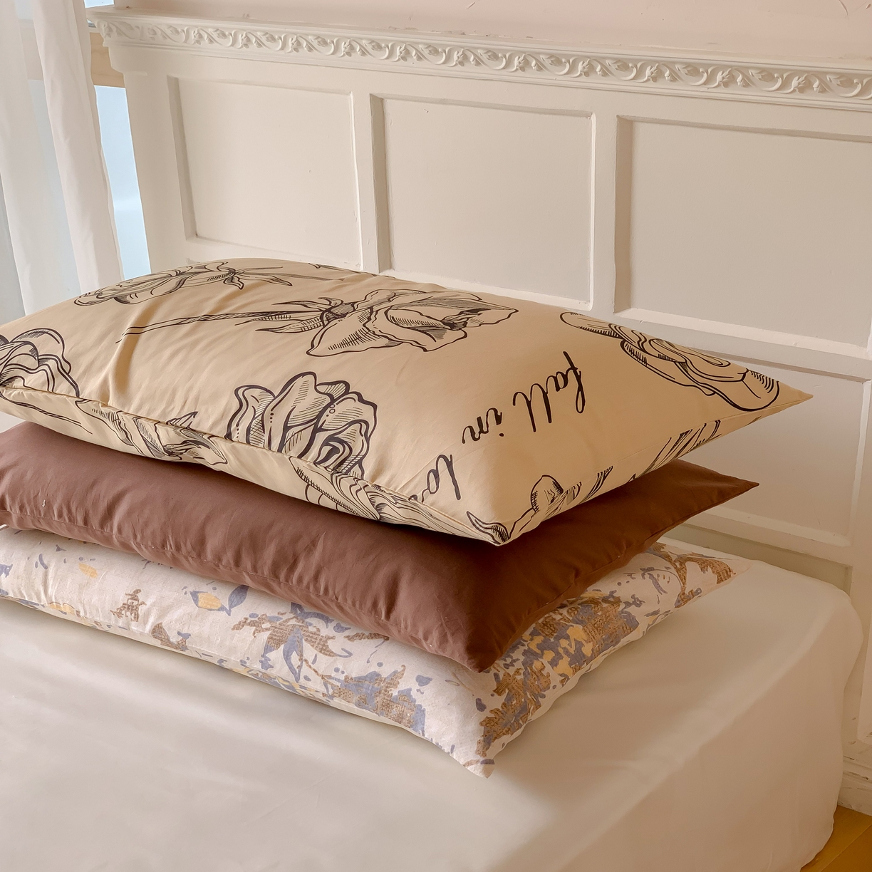 91家纺网 家纺一手货源 找家纺 窝米 全棉水洗棉枕套（纯色类） 摩卡枕套