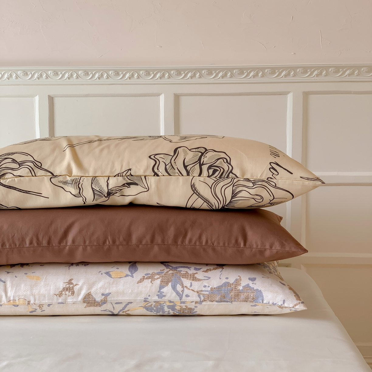 91家纺网 家纺一手货源 找家纺 窝米 全棉水洗棉枕套（纯色类） 摩卡枕套