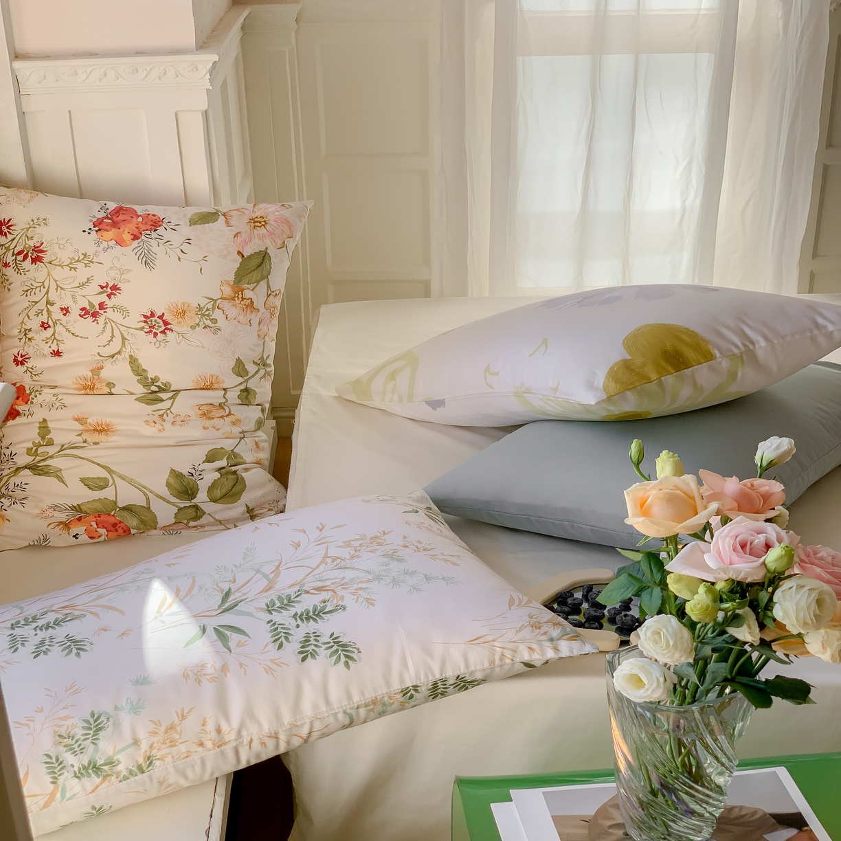 91家纺网 家纺一手货源 找家纺 （总）窝米 全棉斜纹枕套（花卉类）