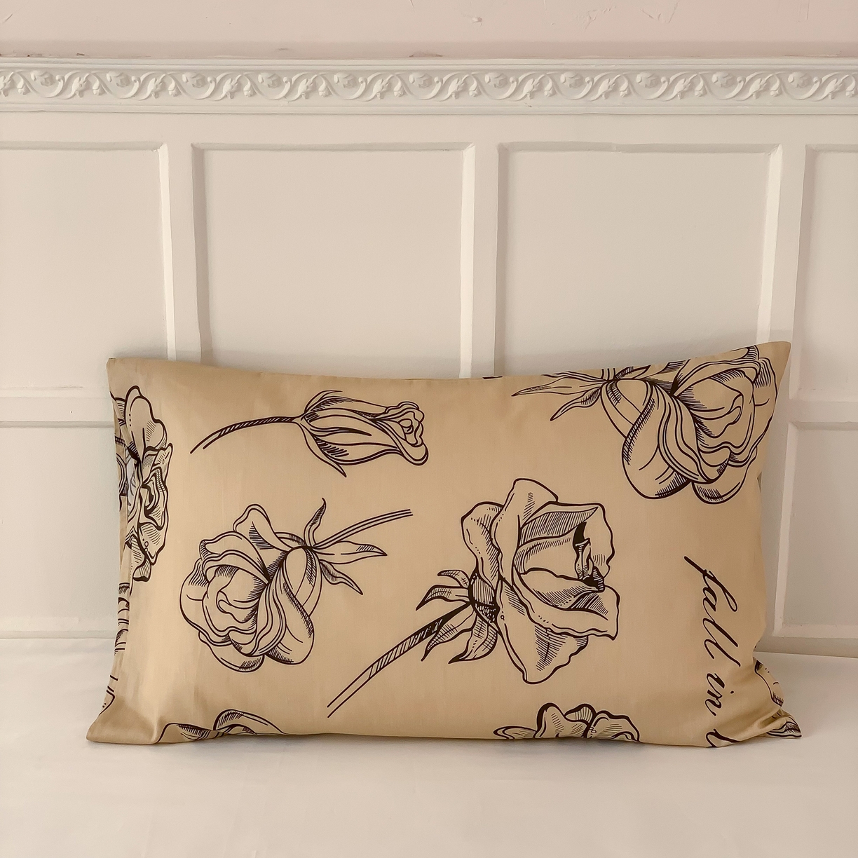 91家纺网 家纺一手货源 找家纺 窝米 全棉斜纹枕套（花卉类） 海瑟薇驼枕套