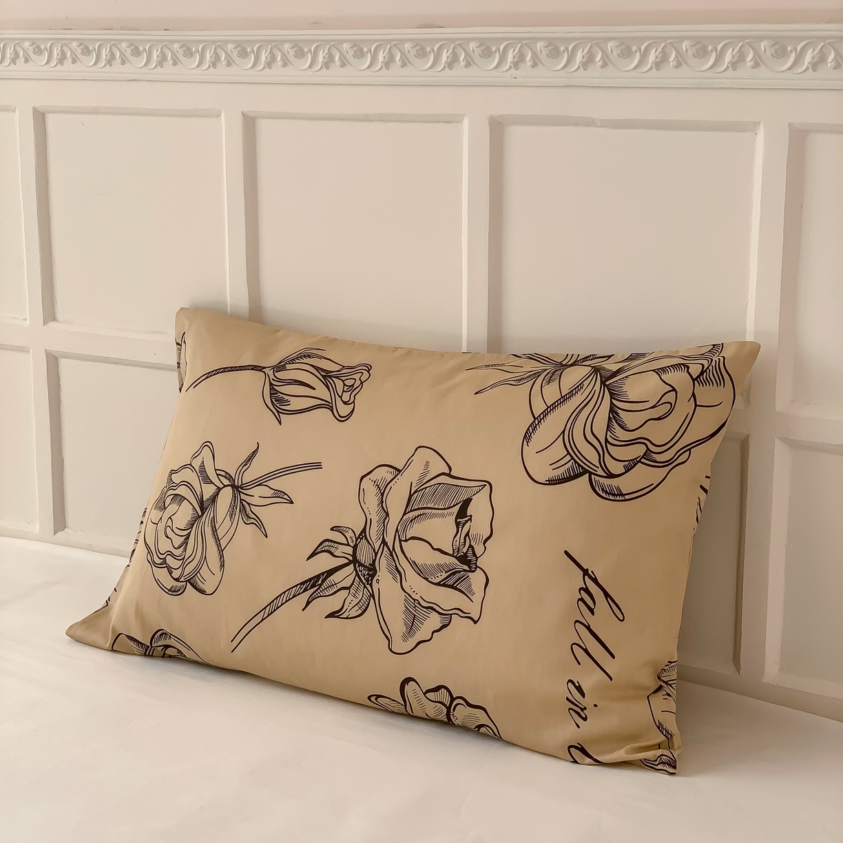 91家纺网 家纺一手货源 找家纺 窝米 全棉斜纹枕套（花卉类） 海瑟薇驼枕套