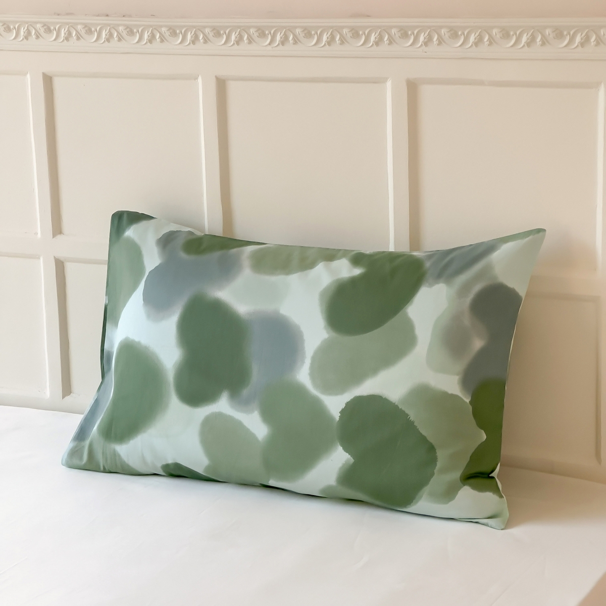 91家纺网 家纺一手货源 找家纺 窝米 全棉斜纹枕套（花卉类） 莲娜绿枕套