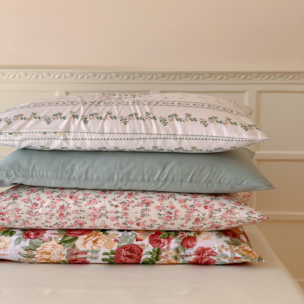 91家纺网 家纺一手货源 找家纺 窝米 全棉斜纹枕套（花卉类） 小玫瑰枕套