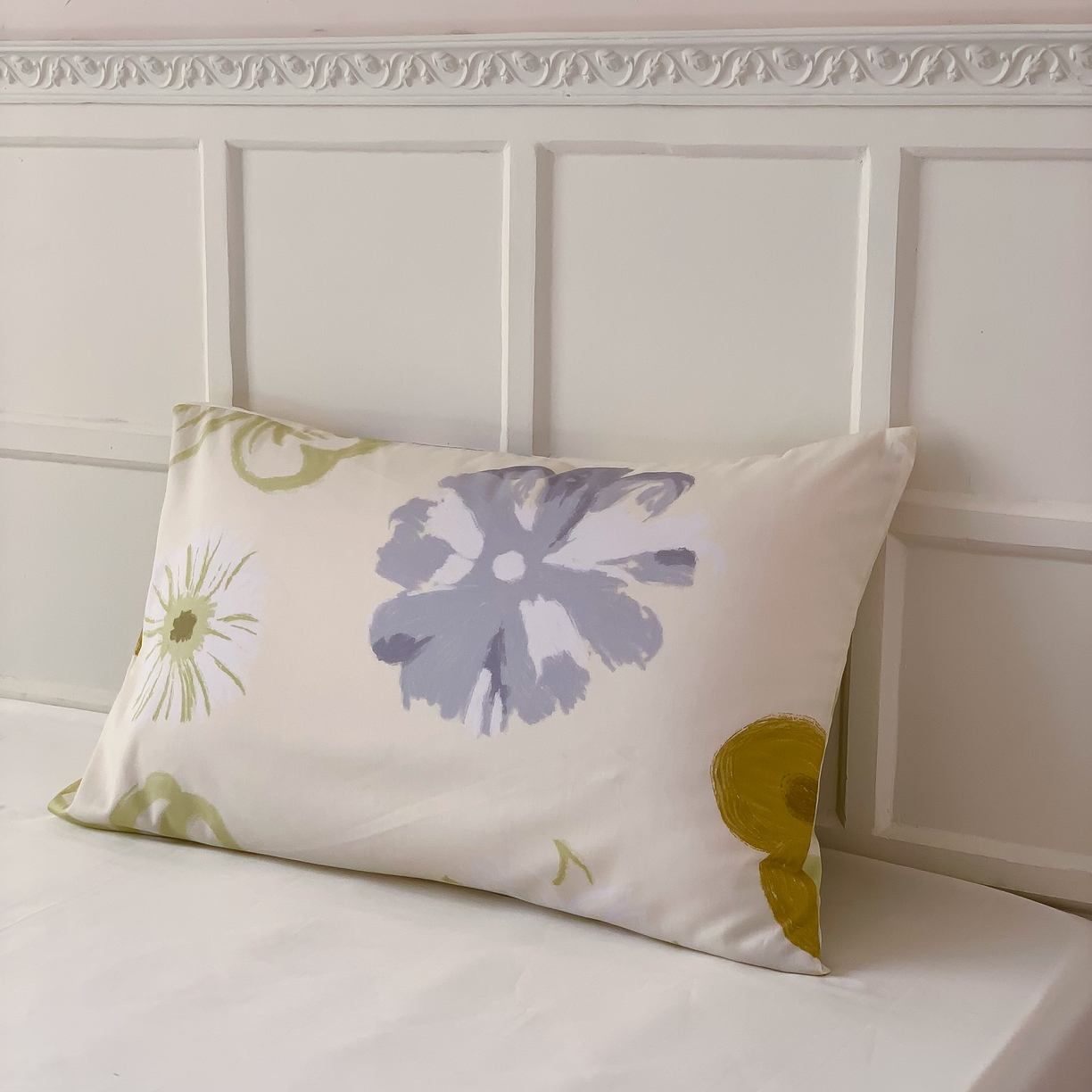 91家纺网 家纺一手货源 找家纺 窝米 全棉斜纹枕套（花卉类） 韵彩黄枕套