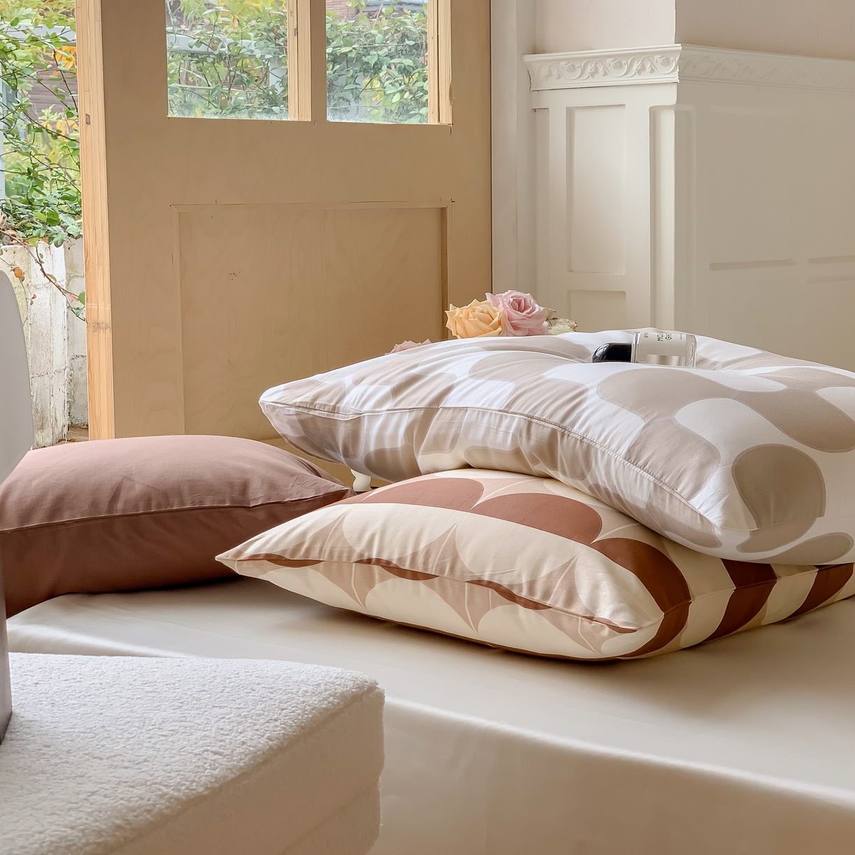 91家纺网 家纺一手货源 找家纺 窝米 全棉斜纹枕套（简约类） 大西洋卡其枕套