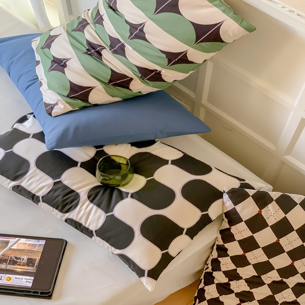 91家纺网 家纺一手货源 找家纺 窝米 全棉斜纹枕套（简约类） 大西洋绿枕套