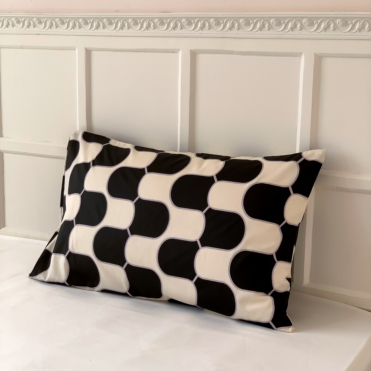 91家纺网 家纺一手货源 找家纺 窝米 全棉斜纹枕套（简约类） 卡门黑枕套