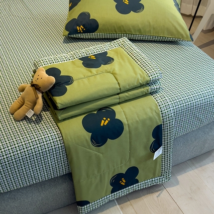 怡家居 2023新款全棉小清新手包边夏被四件套 安娜