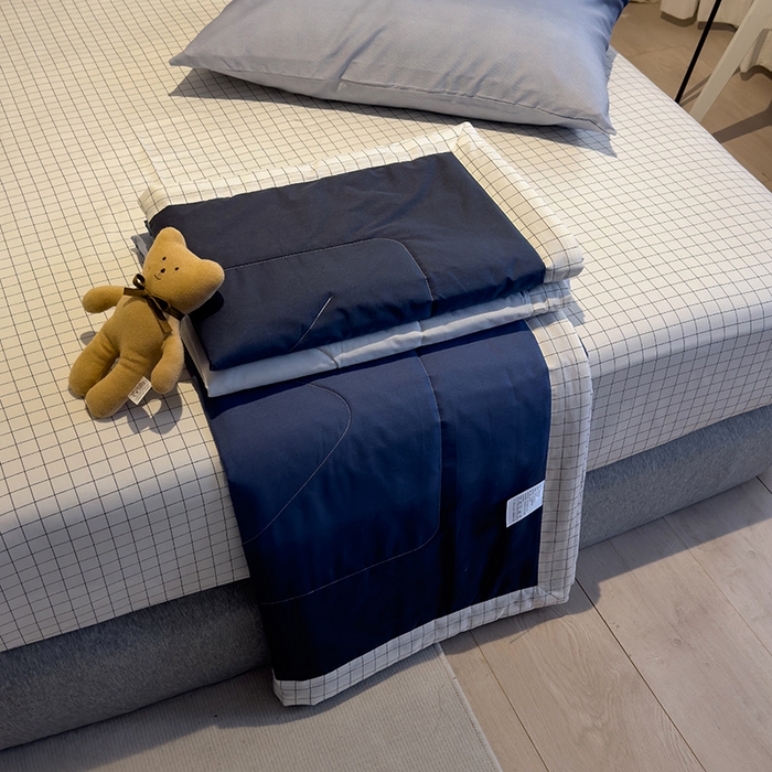 91家纺网 家纺一手货源 找家纺 怡家居 2023新款全棉小清新手包边夏被四件套 沧海