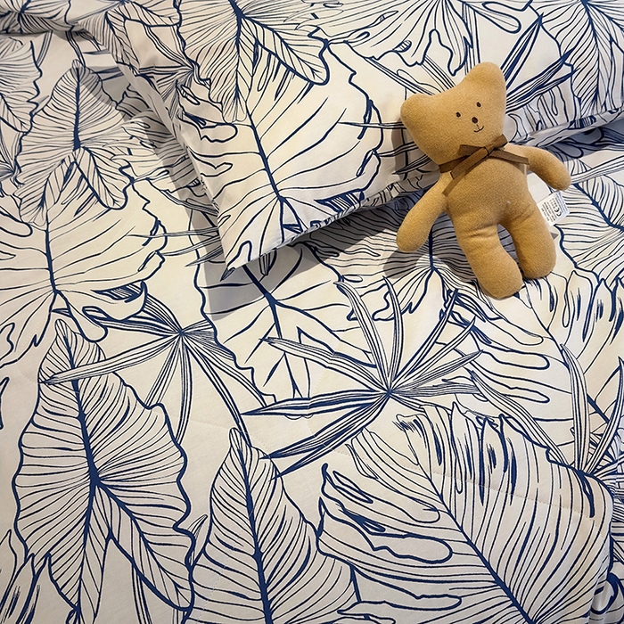 91家纺网 家纺一手货源 找家纺 怡家居 2023新款全棉小清新手包边夏被四件套 简影