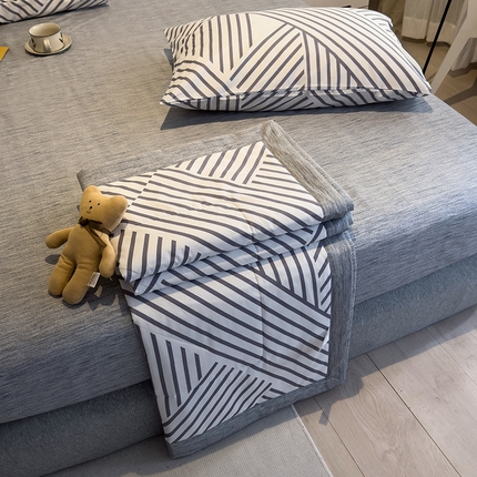 怡家居 2023新款全棉小清新手包边夏被四件套 卡西