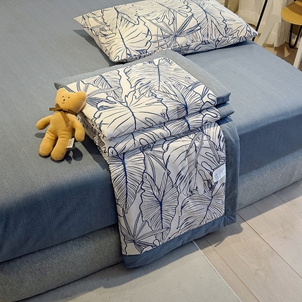 怡家居 2023新款全棉小清新手包边夏被四件套 简影