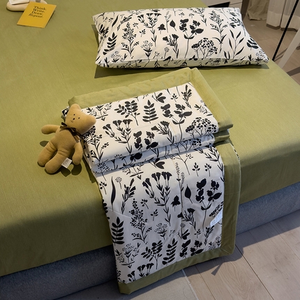 怡家居 2023新款全棉小清新手包边夏被四件套 沐心