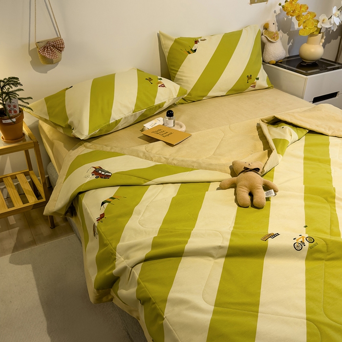 91家纺网 家纺一手货源 找家纺 怡家居 2023新款全棉小清新手包边夏被四件套 宁夏