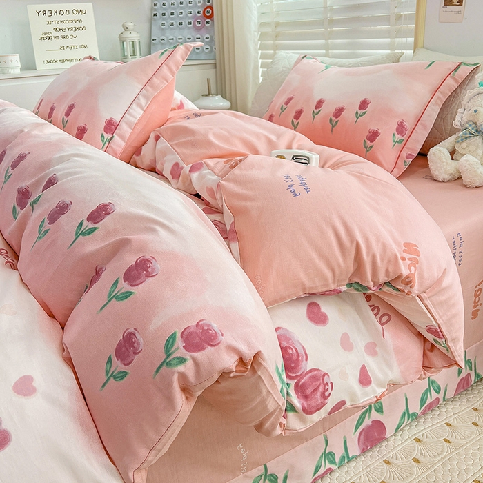 91家纺网 家纺一手货源 找家纺 乐童 2024网红直播爆款吊边＋一字绣工艺款四件套（七） 浪漫花开